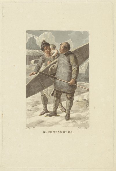 Grönland sakinleri Grönlandlılar (nesne üzerindeki başlık) by Ludwig Gottlieb Portman