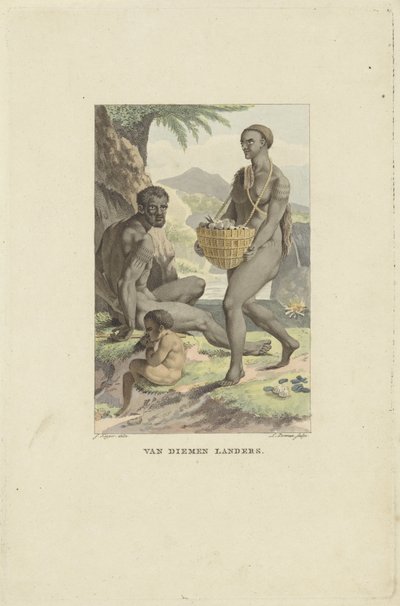 Tazmanya Van Diemen Landers sakinleri (nesne üzerindeki başlık) by Ludwig Gottlieb Portman