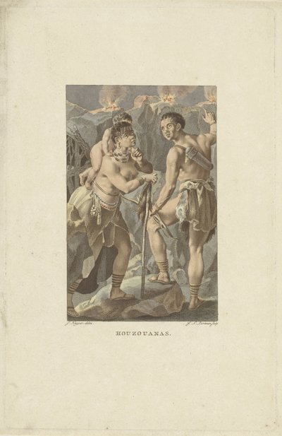 Güney Afrika sakinleri (Houzouana) Houzouanas (nesne üzerindeki başlık) by Ludwig Gottlieb Portman