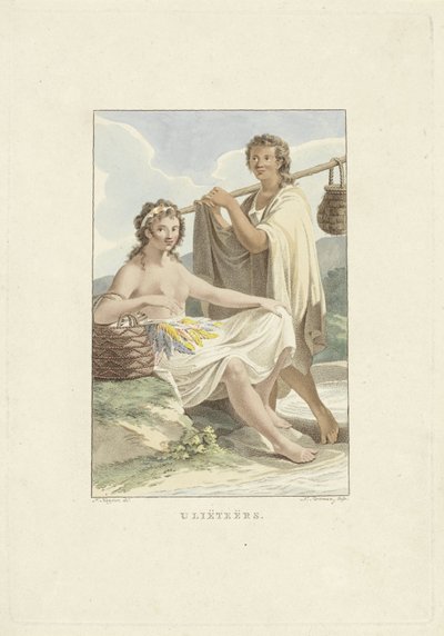 Ulietea adasının sakinleri (Raiatea) Ulieteans (nesne üzerindeki başlık) by Ludwig Gottlieb Portman