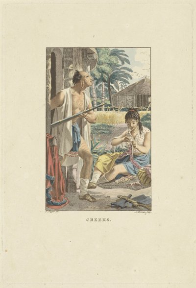 Alandaki kulübelerinde çift Dereler (nesne üzerindeki başlık) by Ludwig Gottlieb Portman