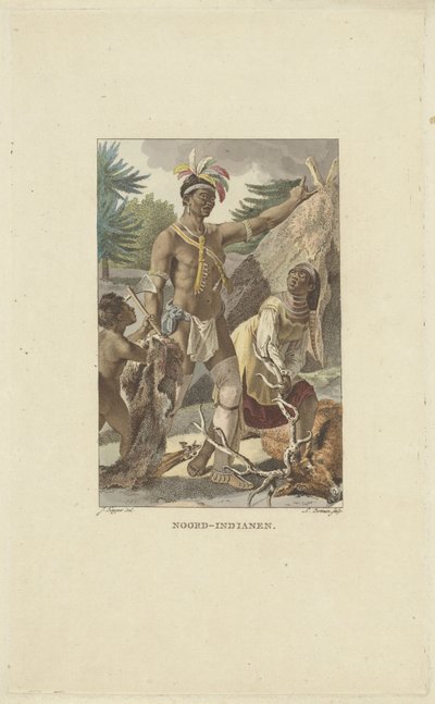 Teepee önünde Iroquois ailesi Kuzey Kızılderilileri (nesnedeki başlık) by Ludwig Gottlieb Portman