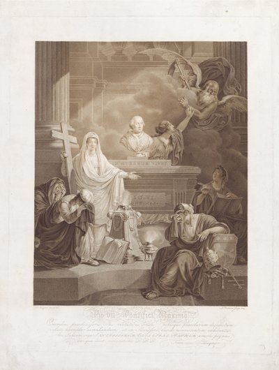 Papa Pius VI için anıt baskı by Ludwig Gottlieb Portman