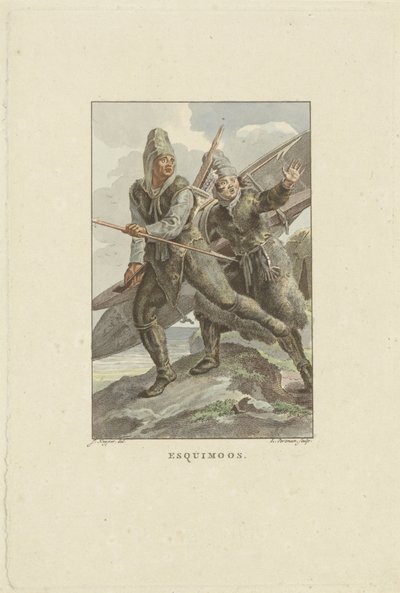 Kaçan Eskimolar Esquimoos (nesne üzerindeki başlık) by Ludwig Gottlieb Portman