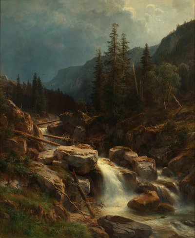 Yükselen fırtınada dağlar by Ludwig Halauska