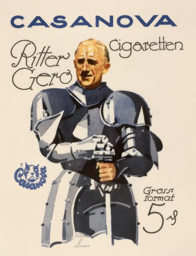 Casanova Sigaraları / Ritter Gero by Ludwig Hohlwein