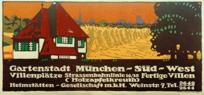 Bahçe şehri Münih-Güney-Batı / Villa meydanları / Tramvay hattı 16/18 / Bitmiş villalar (Holzapfelkreuth) / Heimstätten-Gesellschaft m by Ludwig Hohlwein