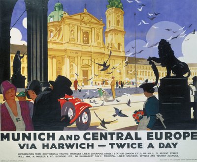 "Münih ve Orta Avrupa", LNER posteri by Ludwig Hohlwein