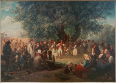 Ihlamur ağacının altında köy dansı by Ludwig Knaus