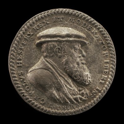 Charles V, 1500-1558, İspanya Kralı 1516-1556, Kutsal Roma İmparatoru 1519 [ön yüz], 1542. by Ludwig Neufahrer