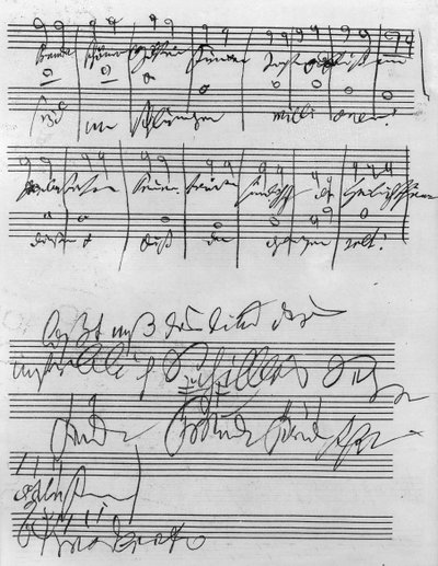 El yazısı müzik notası (kağıt üzerine mürekkep) by Ludwig van Beethoven