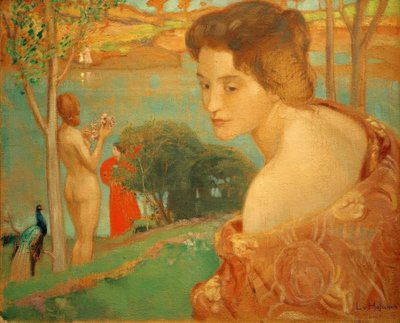 sahilde kız by Ludwig von Hofmann