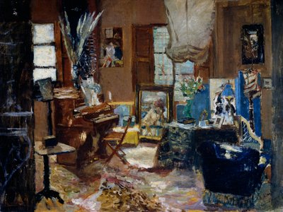 Salon içi, Resim Ulvi Liege (1858 veya 1860-1939), Tuval üzerine yağlı boya, 45, 5x60 cm by Luigi Levi