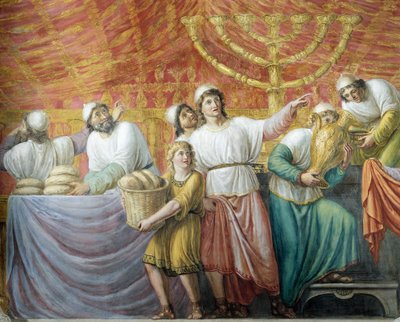Yahudi bayramının hazırlanması, fresk Luigi Ademollo (1764-1849), Palazzo Pitti, Floransa, Toskana, İtalya by Luigi Ademollo