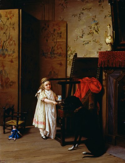 İki kişilik kahvaltı, Luigi Crosio (1835-1915), panel üzerine yağlı boya, 42x32 cm by Luigi Crosio