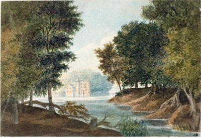 Nehir ve Villa ile Manzara (Suluboya, c.1825) by Luigi Garibbo