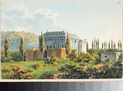 Muhtemelen Albaro semtindeki villanın görünümü, Cenova (Suluboya, c.1825) by Luigi Garibbo
