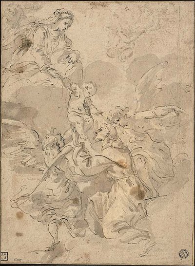 Aziz Francis Bakire ve Çocuğu Seviyor by Luigi Garzi