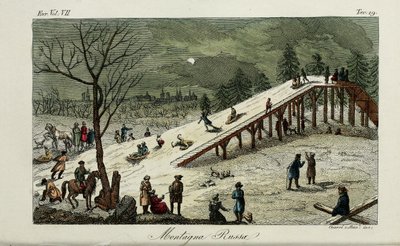 Bir hız treni. Giulio Ferrario, 1831, Eski ve Modern Gümrük veya Hükümet Tarihinden İllüstrasyon by Luigi Giarrè