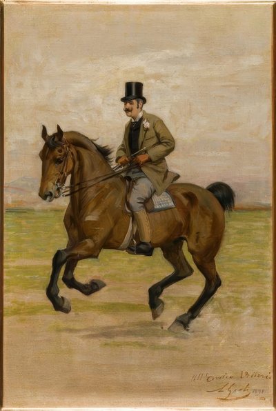 Vittorio Matteo Corcos zu Pferde by Luigi Gioli