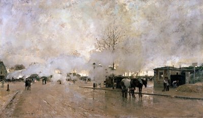 Paris Devre Hattında Duman, 1885. by Luigi Loir