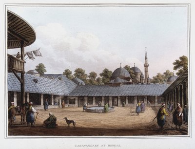 Borgas kampı. Luigi Mayer, Londra tarafından çekilen orijinal çizimlerden “” Osmanlı Hakimiyetlerinden, Avrupa