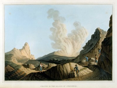 Cratere du Stromboli - in “” Views in the Ottoman Dominions, in Europe, in Asia ve bazı Akdeniz adaları”, by Luigi Mayer, Londra by Luigi Mayer