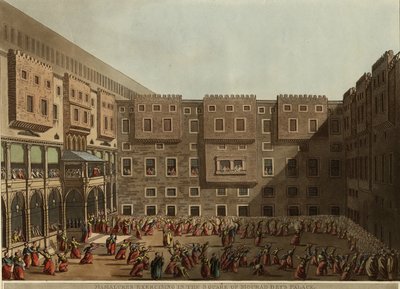 Murad Beyler Sarayı meydanında spor yapan Memlükler, 1802 by Luigi Mayer
