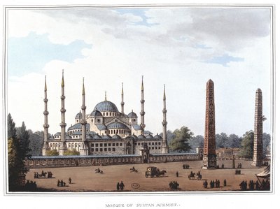 Sultan Ahmed Camii (1609-1616), İstanbul. Luigi Mayer, Londra tarafından çekilen orijinal çizimlerden “” Osmanlı Hakimiyetlerinden, Avrupa