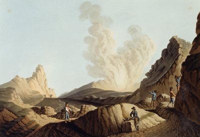Stromboli Adası, Krater by Luigi Mayer