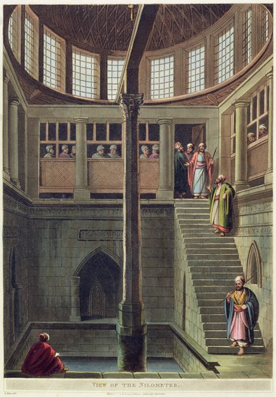 Nilometrenin görünümü, Thomas Milton (1743-1827) pub tarafından oyulmuş 