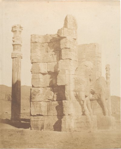 Persepolis kalıntılarının Porta di girişi, 1858. by Luigi Pesce