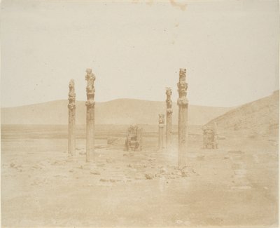 İlk terastaki harabe, Persepolis, 1858. by Luigi Pesce