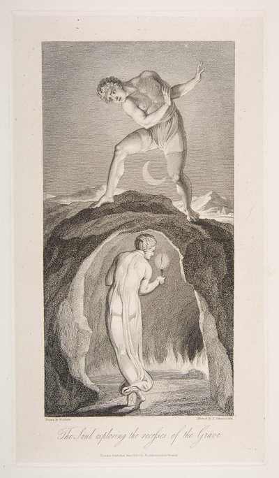Mezarın Girintilerini Keşfeden Ruh, Mezardan Bir Şiir, Robert Bl..., 1 Mart 1813. by Luigi Schiavonetti