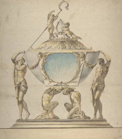 18. yüzyılın sonlarında Altın ve Gümüş Piskopos Reliquary için tasarım. by Luigi Valadier