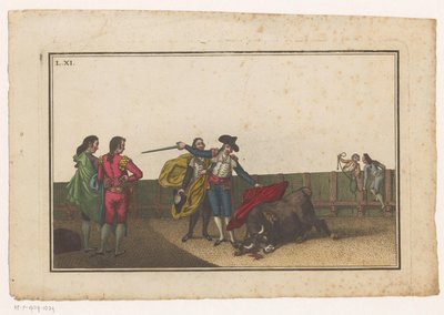 Boğa matador tarafından sokuldu Coleccion de las Principales suertes de una corrida de toros (seri başlığı) En önemli boğa güreşi manevralarının toplanması (seri başlığı) by Luis Fernandez Noseret