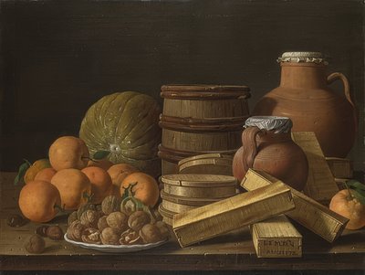 Portakal ve ceviz ile natürmort. 1772 by Luis Egidio Melendez
