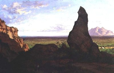 Öne Çıkan Bir Kaya ile Peyzaj (tuval üzerine yağlı boya) by Luis Rigalt