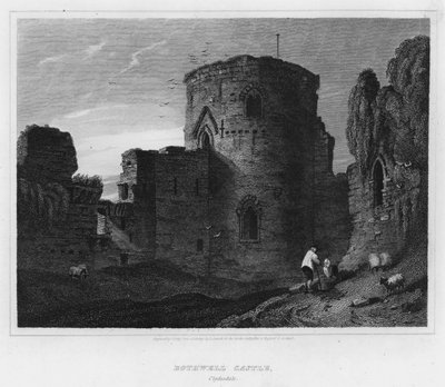 Bothwell Kalesi, Clydesdale (gravür) by Luke (after) Clennell