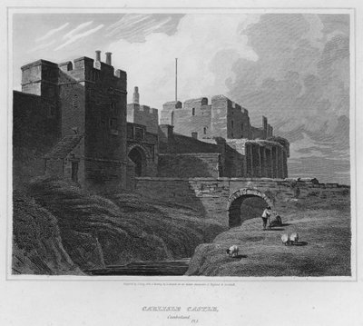 Carlisle Kalesi, Cumberland (gravür) by Luke (after) Clennell
