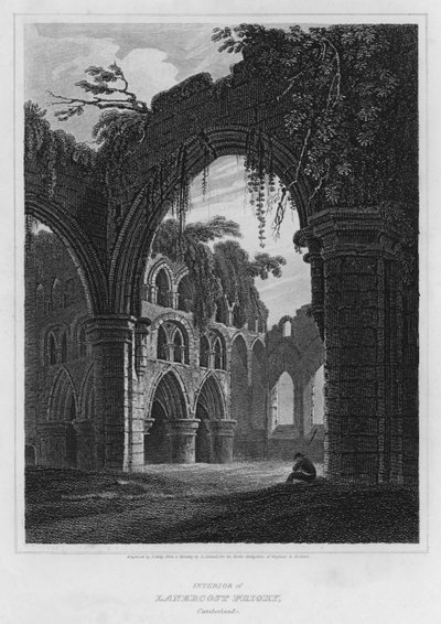 Lanercost Manastırı'nın iç kısmı, Cumberland (gravür) by Luke (after) Clennell