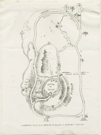 Dudley Castle: litografi, nd [c 1825] by Luke Booker
