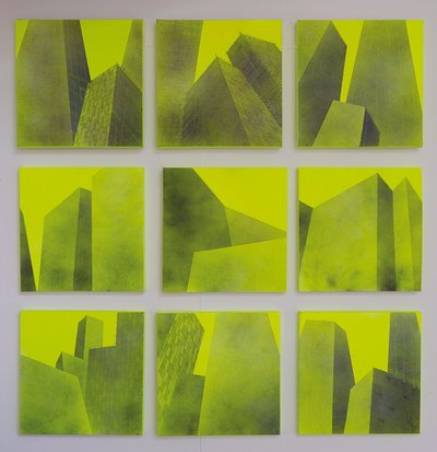 Constructed Series I - IX, , 2014 (tuval üzerine akrilik) by Luke M Walker