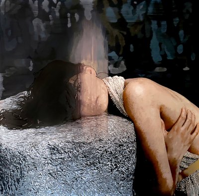 Crestfallen Companion, c.2023 (kağıt üzerine akrilik boya) by Luke Waller