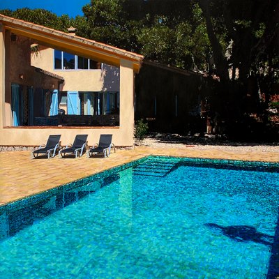 Getting There, c.2020 (kağıt üzerine akrilik boya) by Luke Waller