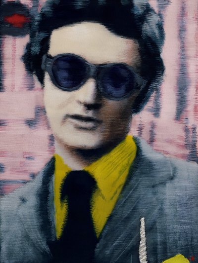 Nathan, c.2012 (kağıt üzerine akrilik boya) by Luke Waller