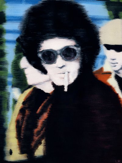 Sam, c.2012 (kağıt üzerine akrilik boya) by Luke Waller