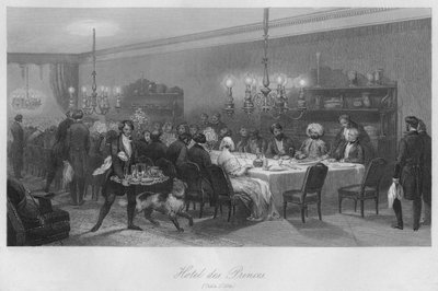 Otel des Princes. Tablo DHote, c1843 by Lumb Stocks