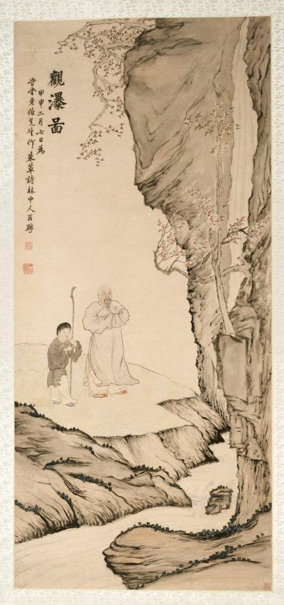 Şelaleyi İzleyen Bilgin, 1764. by Luo Ping