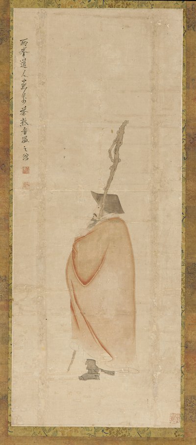 Kırmızı ceketli ayakta adam, Qing hanedanı, 18. yüzyıl. by Luo Ping